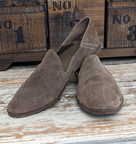 Franco Sorto Suede Slip-on Loafer Taupe Size 8 - Picture 1 of 8
